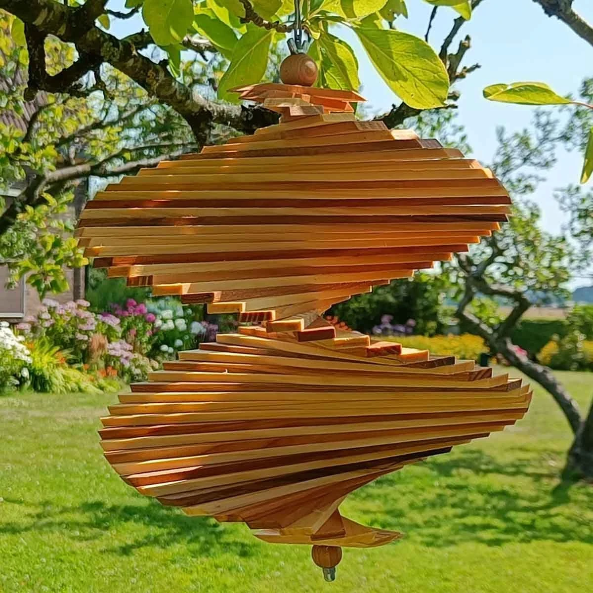 Dokkodo - Luxe Houten Windspinner - Bijzondere Tuindecoratie - Wind Spinner - Origineel Cadeau - Afbeelding 3