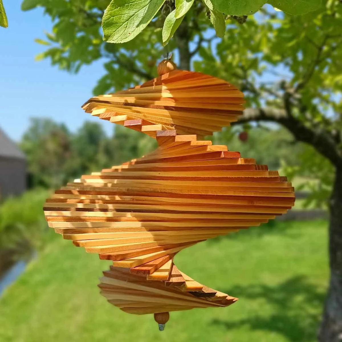 Dokkodo - Luxe Houten Windspinner - Bijzondere Tuindecoratie - Wind Spinner - Origineel Cadeau - Afbeelding 4