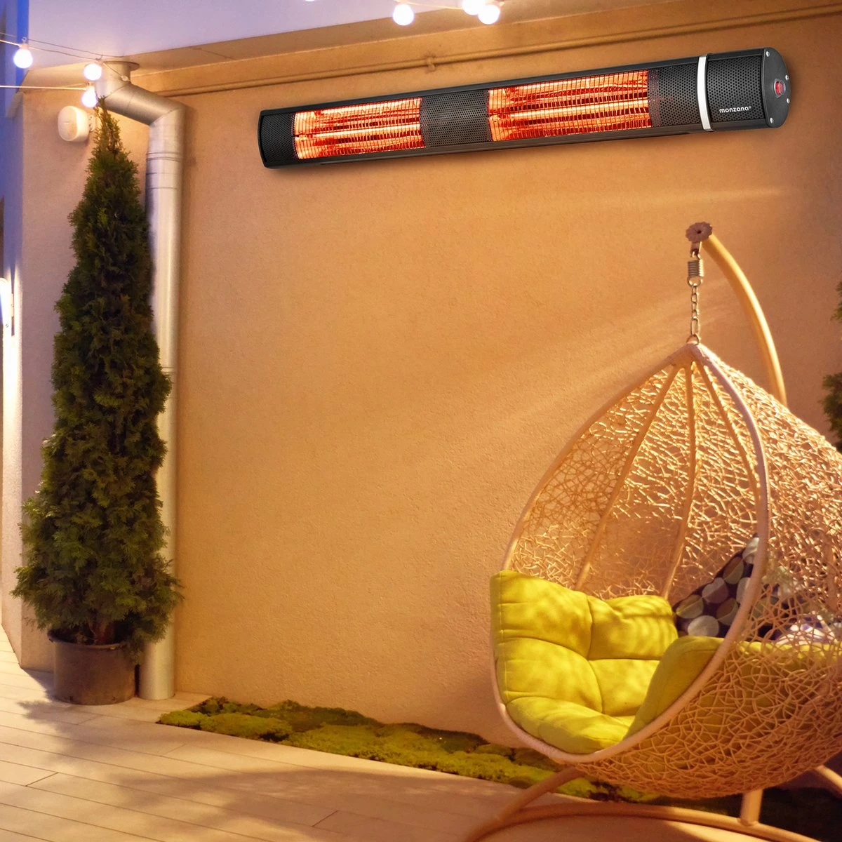 Monzana Infraroodstraler 3000W - 3 Standen Afstandsbediening - Zwart - Afbeelding 6