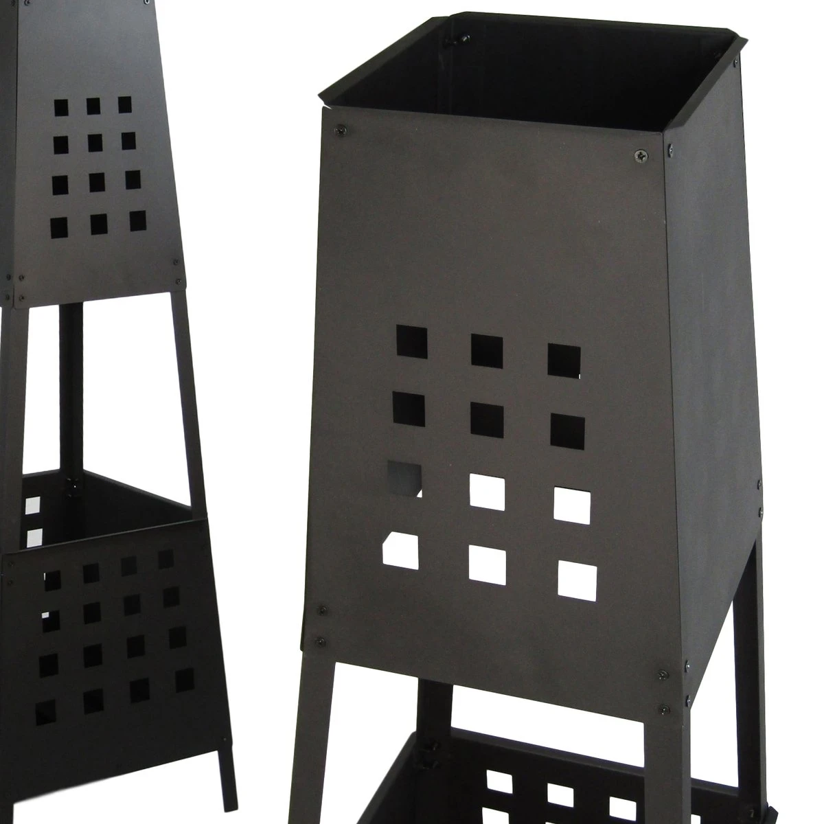 MaxxGarden Tuinhaard Grieks Archelos - Terrashaard - Vuurkorf - Terrasverwarmer - Terrasverwarming - Sfeerhaard - 35x35x100 Cm - Zwart - Afbeelding 3