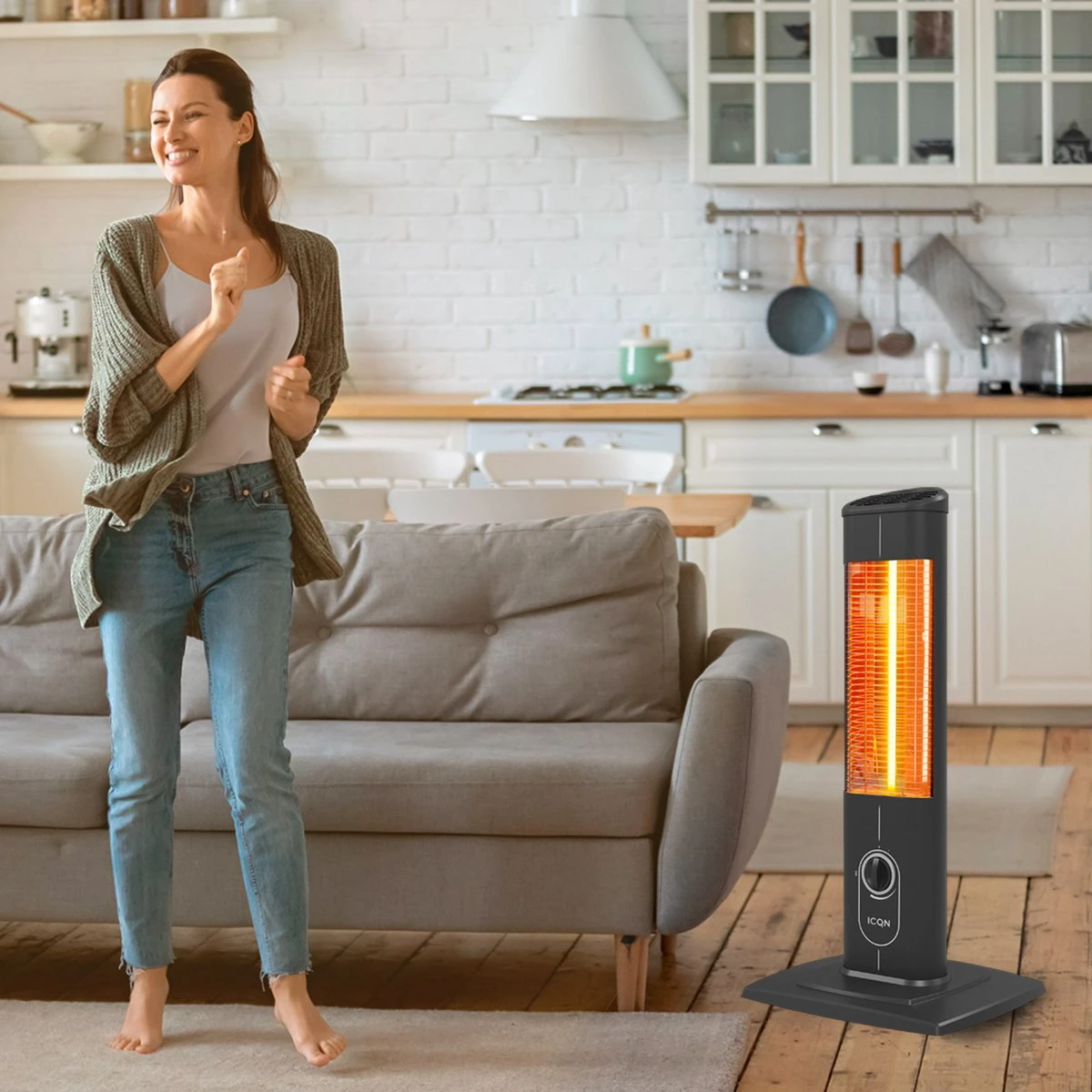 ICQN Infrarood Kachel, Terrasverwarmer, Elektrische Verwarming - 1500W - Voor Binnen En Buiten - Afbeelding 8