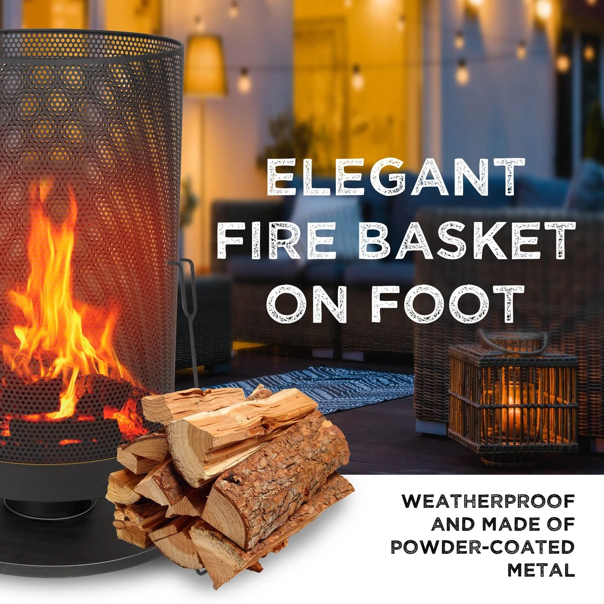 BBQ Collection Vuurkorf Op Voet - 72,5 Hoog - Ø 44,5 Cm - Inclusief Pook - Staal - Zwart - Afbeelding 9