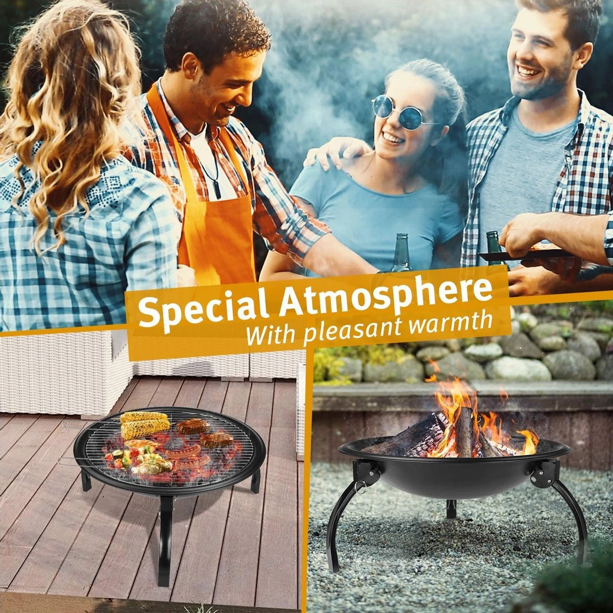 MaxxGarden Vuurschaal - Terrashaard - Vuurkorf - Opvouwbaar - Rond - 56cm - Afbeelding 6