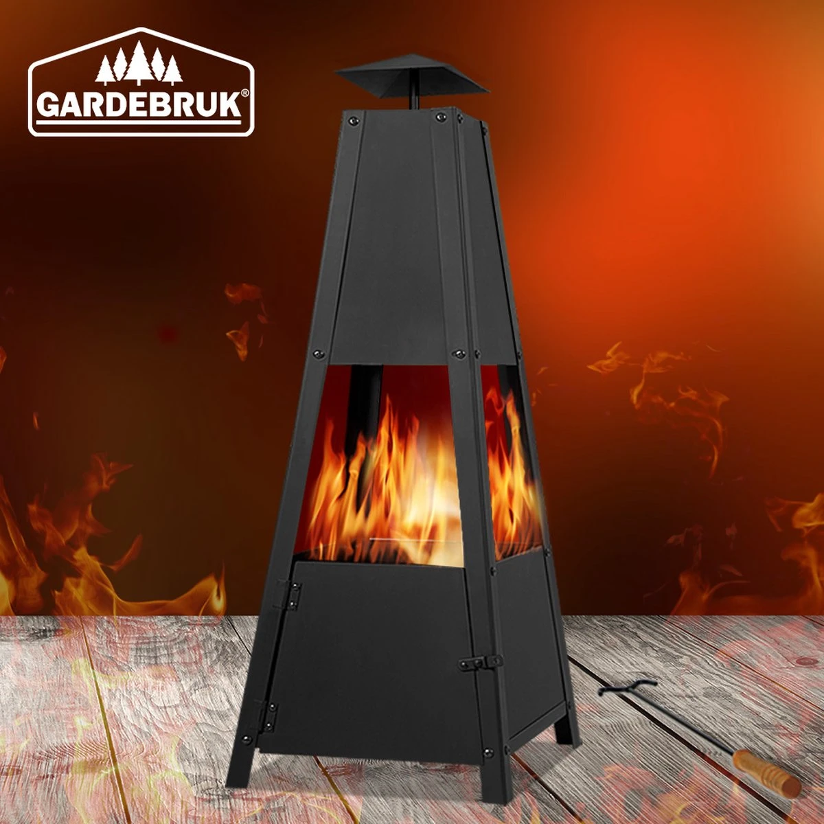 Gardebruk Pyramide Buitenhaard - 100 Cm - Zwart - Afbeelding 12