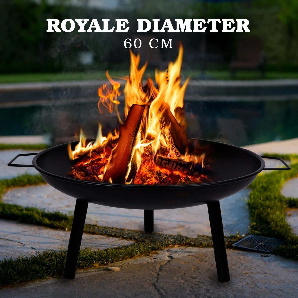 Lone Star Vuurschaal - Vuurkorf Voor Buiten - Terrashaard - Met Handvaten - 60 X 29 CM - Staal - Zwart - Afbeelding 7