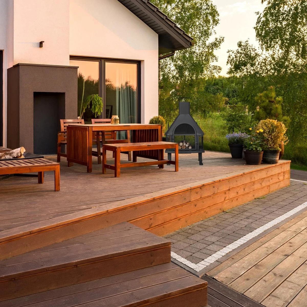 Relaxdays Tuinhaard Met Bbq Rooster - Buitenkachel - Terrashaard - Vonkenvanger - XL - Afbeelding 5