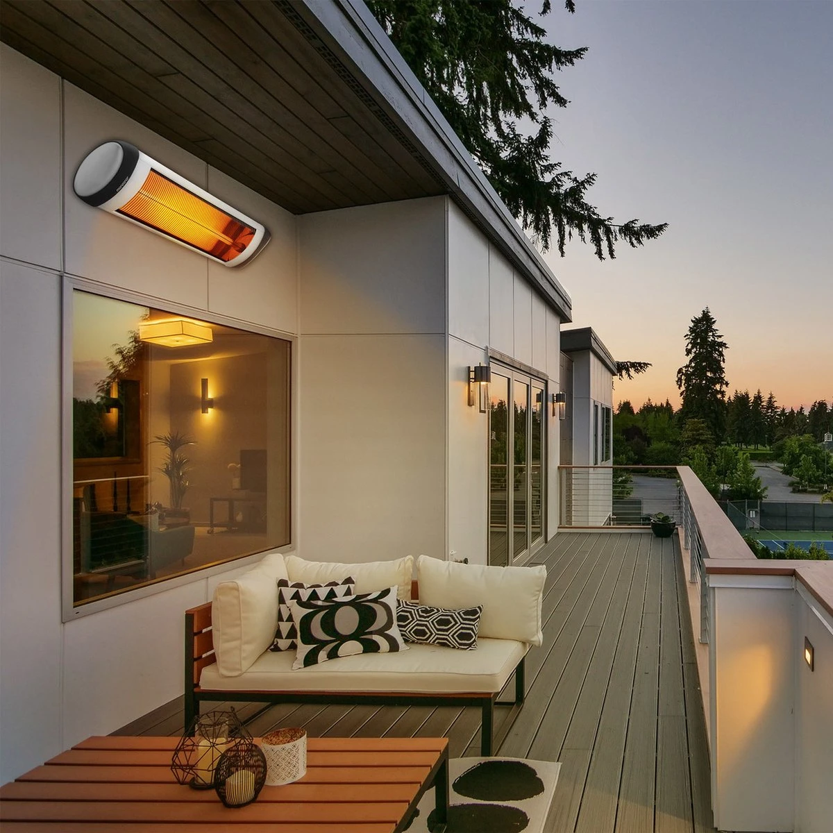 Monzana Infraroodstraler 2500W - 3 Verwarmingsniveaus - Zilver - Afbeelding 11