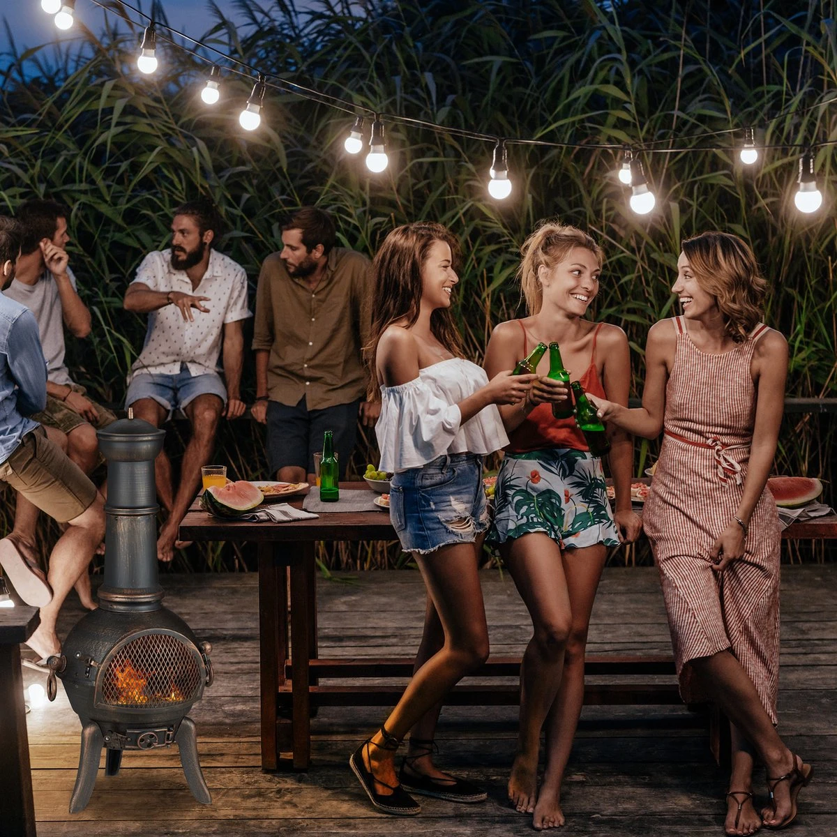 Relaxdays Tuinhaard Groot - Terrashaard - Vuurhaard - Tuinkachel - Terraskachel - Buiten - Afbeelding 9