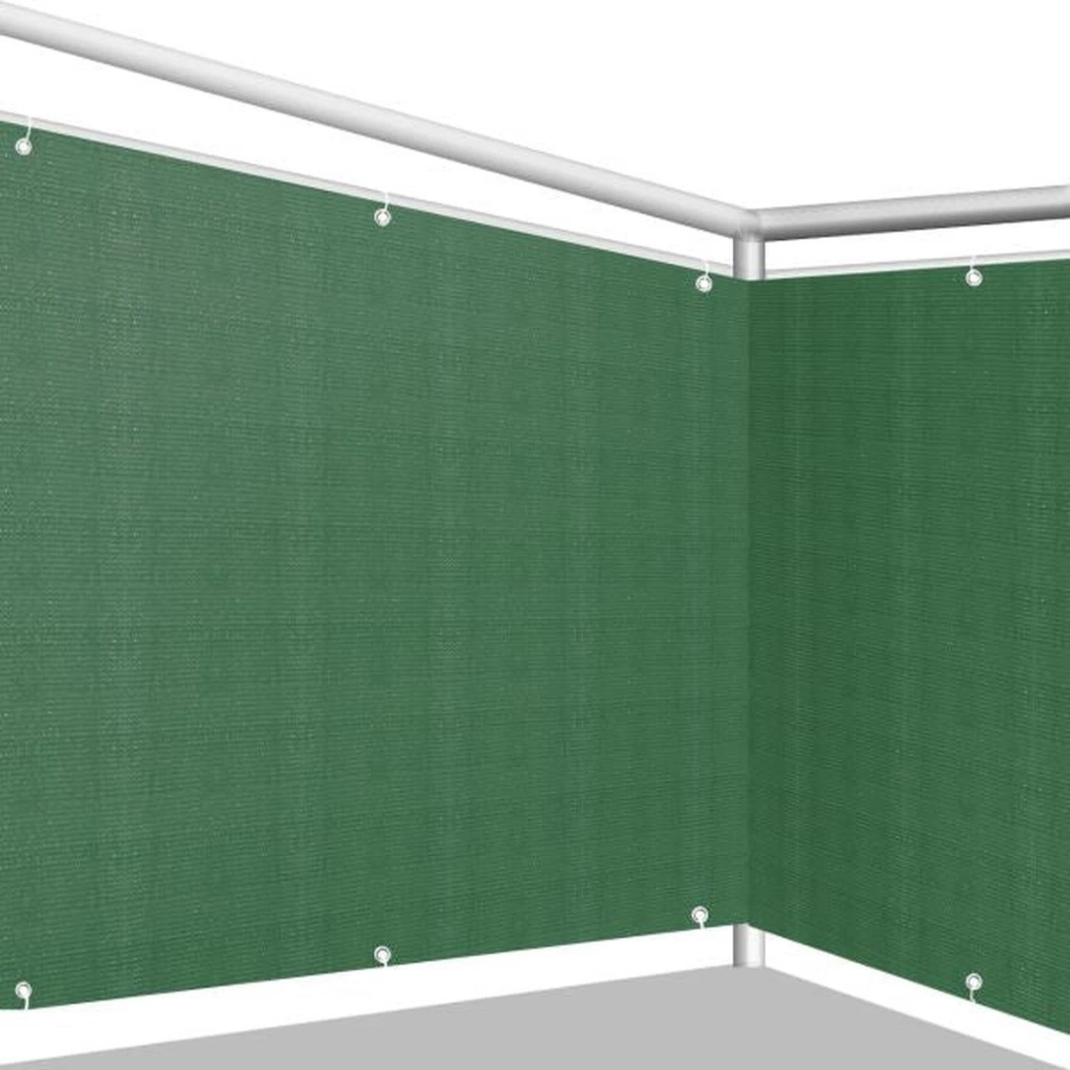 Balcona - Balkonscherm - Schuttingdoek - Groen - 500 X 90 CM - Balkondoek - Wind- En Zichtvrij Balkon - Incl. Bevestingsmateriaal - Afbeelding 2