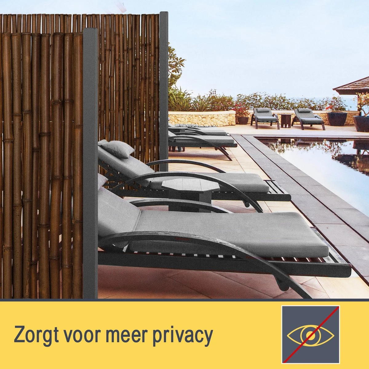 Sol Royal B23 – Premium Bamboe Tuinscherm 90x250cm Donkerbruin – Geharde Bamboestokken Ø 2-3cm – Weerbestendige Balkonscherm - Afbeelding 7