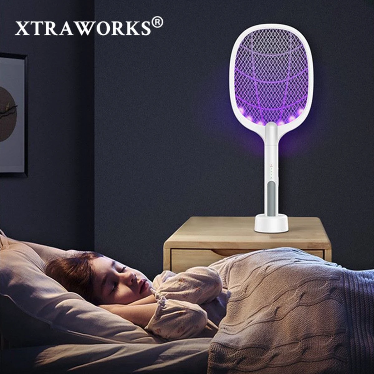 Elektrisch Oplaadbare Vliegen / Muggenmepper - UV-lamp - USB Oplaadbaar-2 In 1 - Afbeelding 3