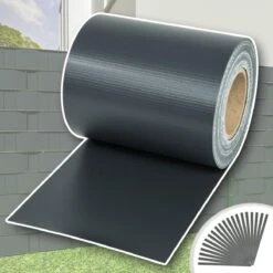 Tectake Privacyfolie Voor Hek/tuinscherm - 35 Meter - 19 Cm Hoog - Antraciet - 401863