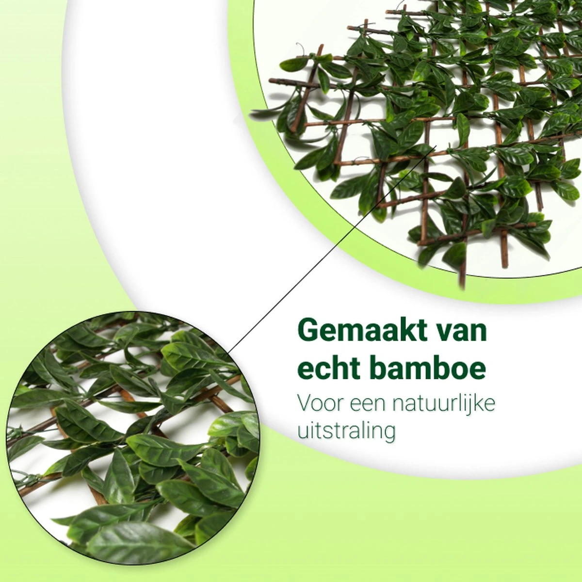Laurier Kunsthaag-Bamboe Hout-80x40cm Tot 55x230cm-Tuinscherm-Voor Binnen En Buiten-Uitschuifbaar-balkonscherm - Afbeelding 4