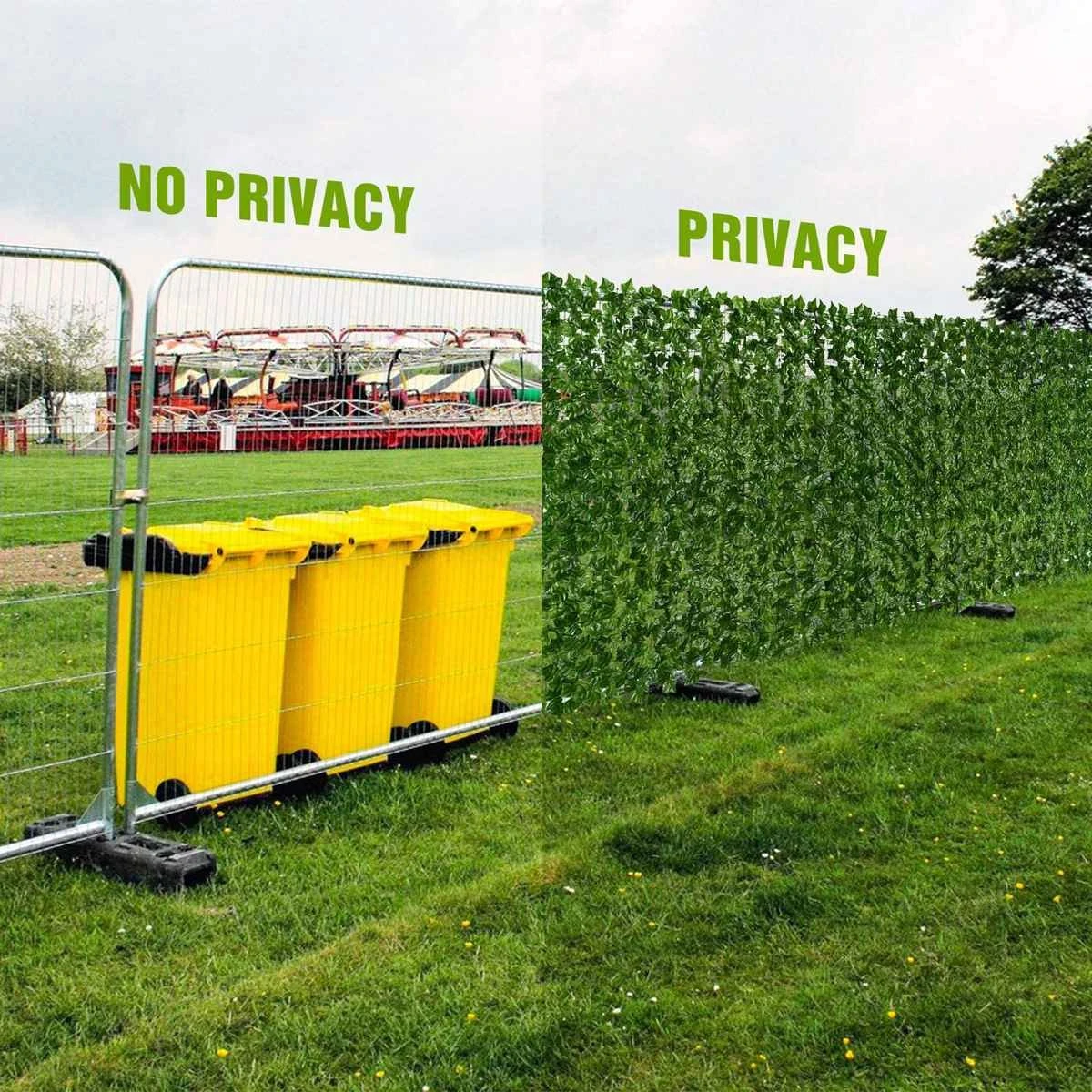 Klimop Kunsthaag – Kunsthaag – Kunsthaag Voor Buiten – Kunsthaag Op Rol – Kunsthaag Tuinscherm - Kunsthaag Klimop – Klimop – Kunstheg – Hedera – Kunstplant – Uitschuifbaar – Tuinscherm – Groen – 100x240cm - Afbeelding 2