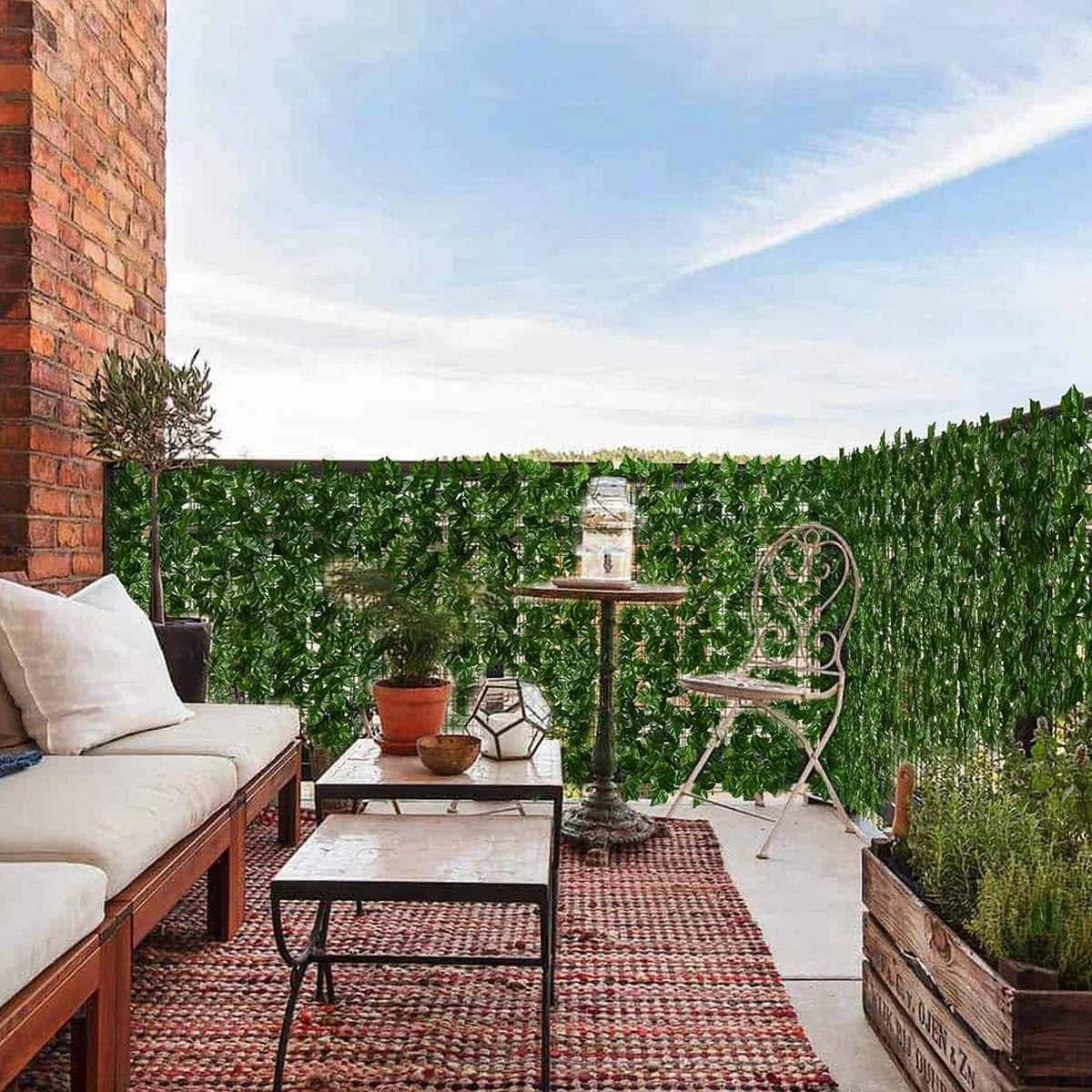 Klimop Kunsthaag – Kunsthaag – Kunsthaag Voor Buiten – Kunsthaag Op Rol – Kunsthaag Tuinscherm - Kunsthaag Klimop – Klimop – Kunstheg – Hedera – Kunstplant – Uitschuifbaar – Tuinscherm – Groen – 100x240cm - Afbeelding 6