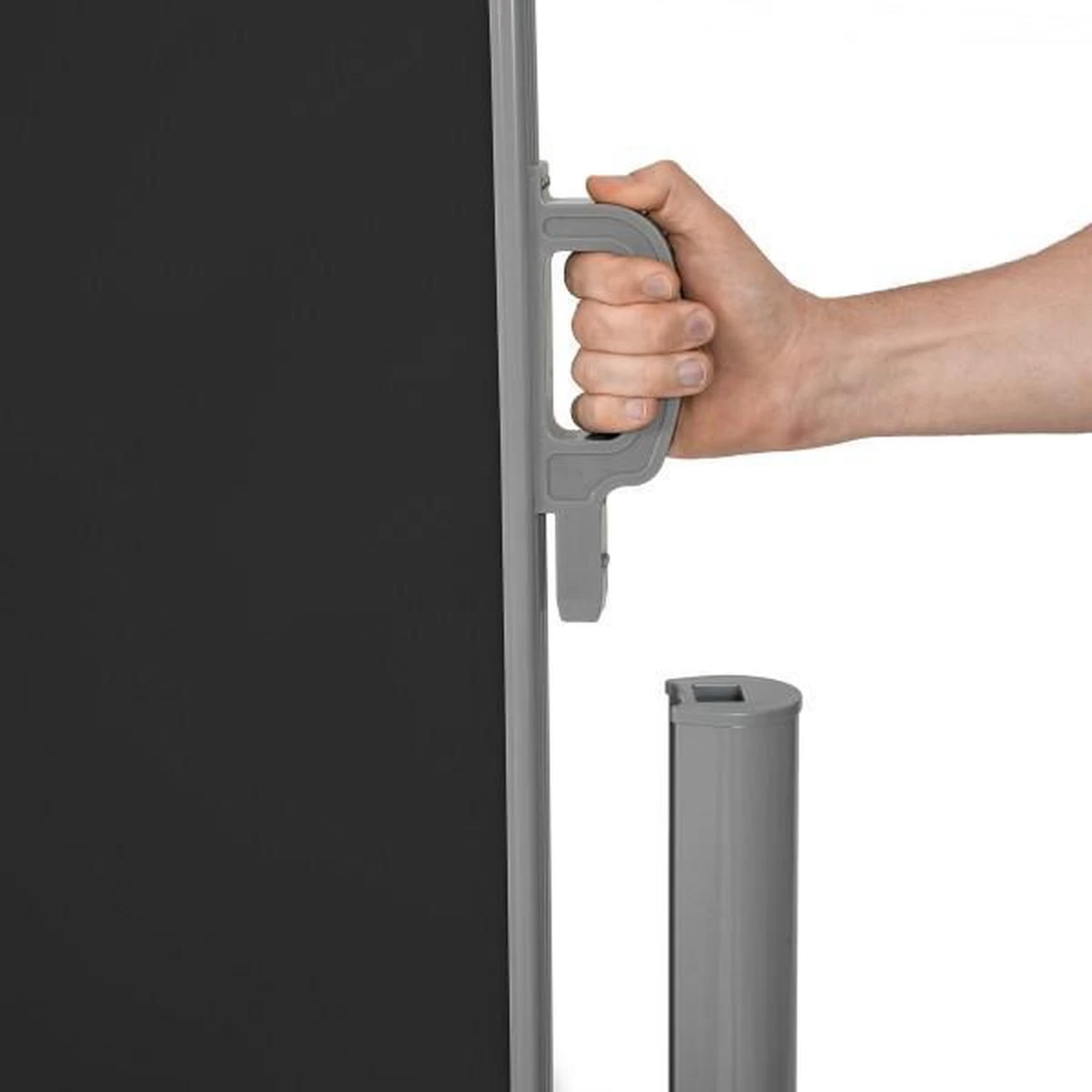 Uitschuifbaar Aluminium Windscherm Tuinscherm 200 X 300 Cm Zwart 401531 - Afbeelding 4