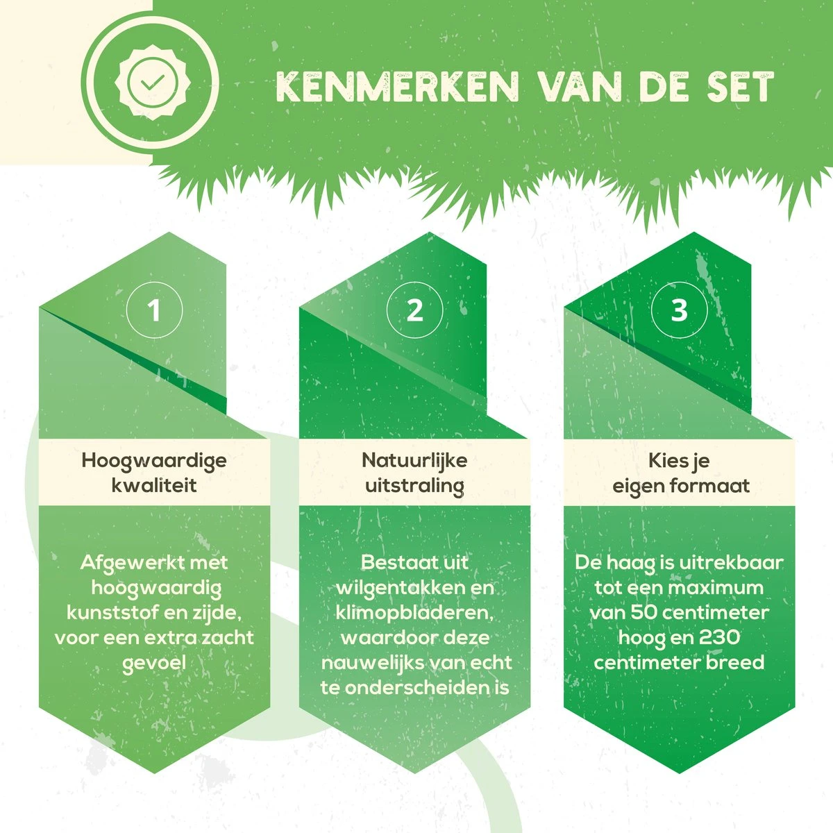 Hedera Kunsthaag Met LED Verlichting- Uitschuifbaar Tot 2.30m - Voor Binnen En Buiten - Tuinscherm - Kamer Decoratie Voor Huis En Tuin - Afbeelding 2