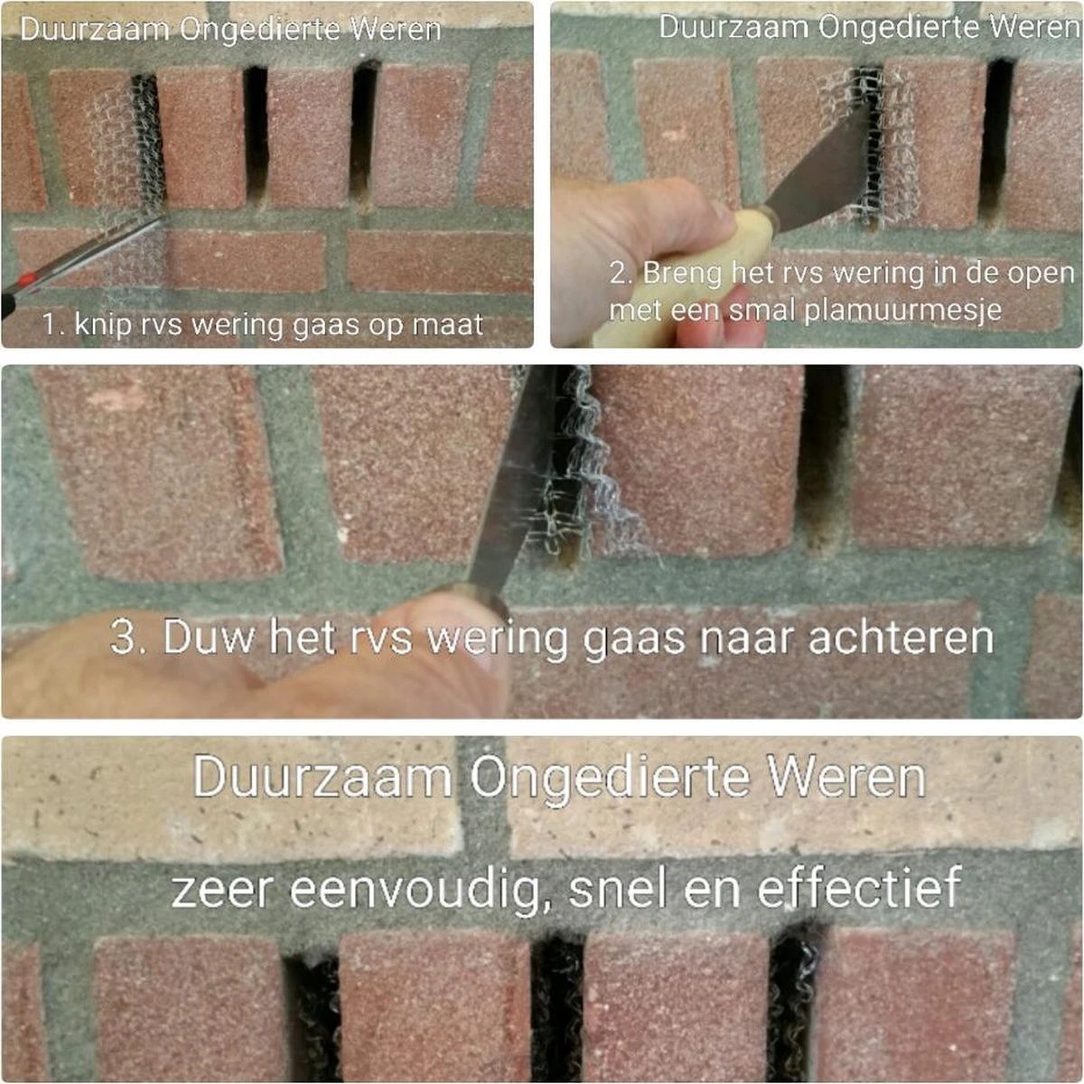 RVS Wering Gaas - Muizengaas - Afdichtingsnet - Netnox - Stootvoegroostergaas - Rattengaas - Insectengaas - Rvs Gaas - Per 1 Meter - Afbeelding 5