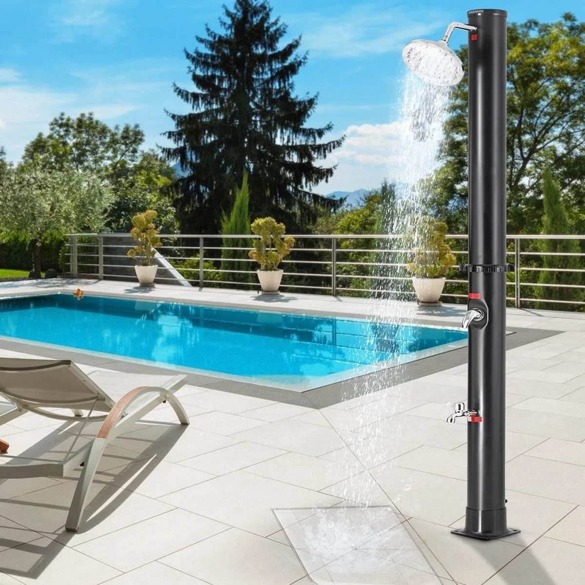 Merkloos Monzana Buitendouche/ Tuindouche - Warm Water Uit Zonne-energie 215cm - Afbeelding 9