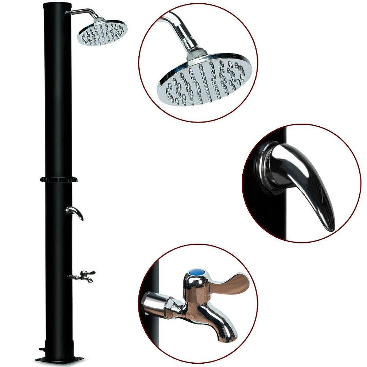 Merkloos Monzana Buitendouche/ Tuindouche - Warm Water Uit Zonne-energie 215cm - Afbeelding 13