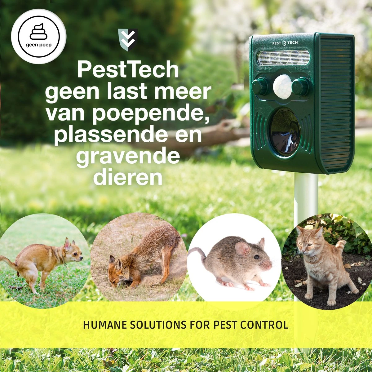 Pest-Tech PT-221 | Ultrasone Kattenverjager Op Zonneenergie | Kattenschrik | Marterverjager | Dierenverjager | Kattenafweermiddel | Ongedierte Verjager - Met USB Oplaadkabel - Afbeelding 9