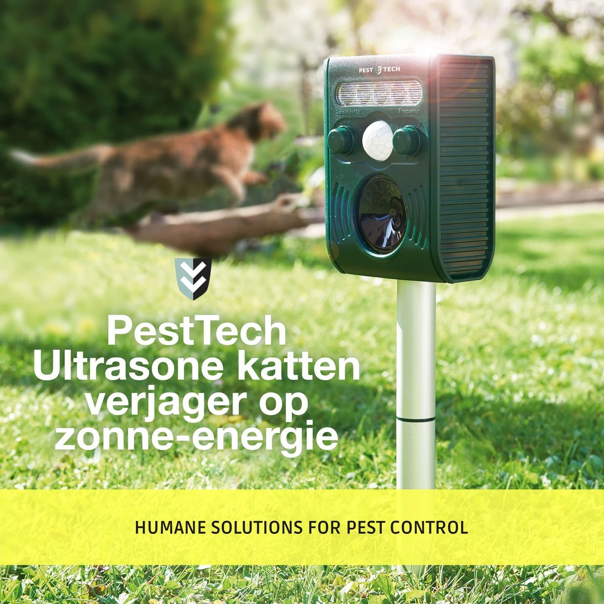 Pest-Tech PT-221 | Ultrasone Kattenverjager Op Zonneenergie | Kattenschrik | Marterverjager | Dierenverjager | Kattenafweermiddel | Ongedierte Verjager - Met USB Oplaadkabel - Afbeelding 11
