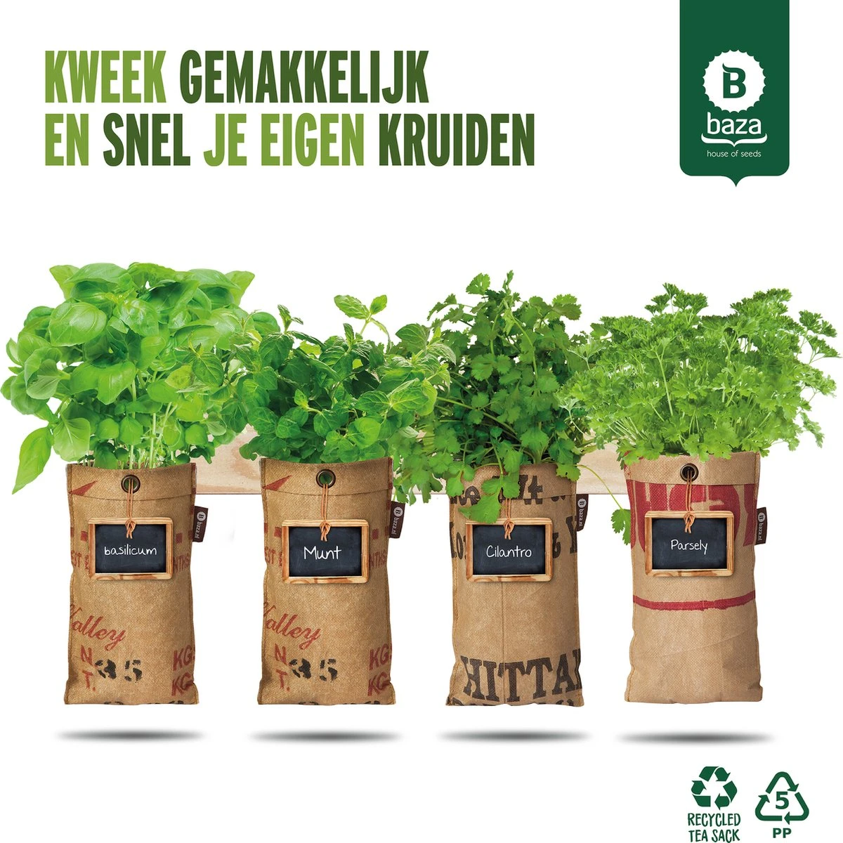 Hangtuintjes Keukenkruiden Kweken - Set 4st.