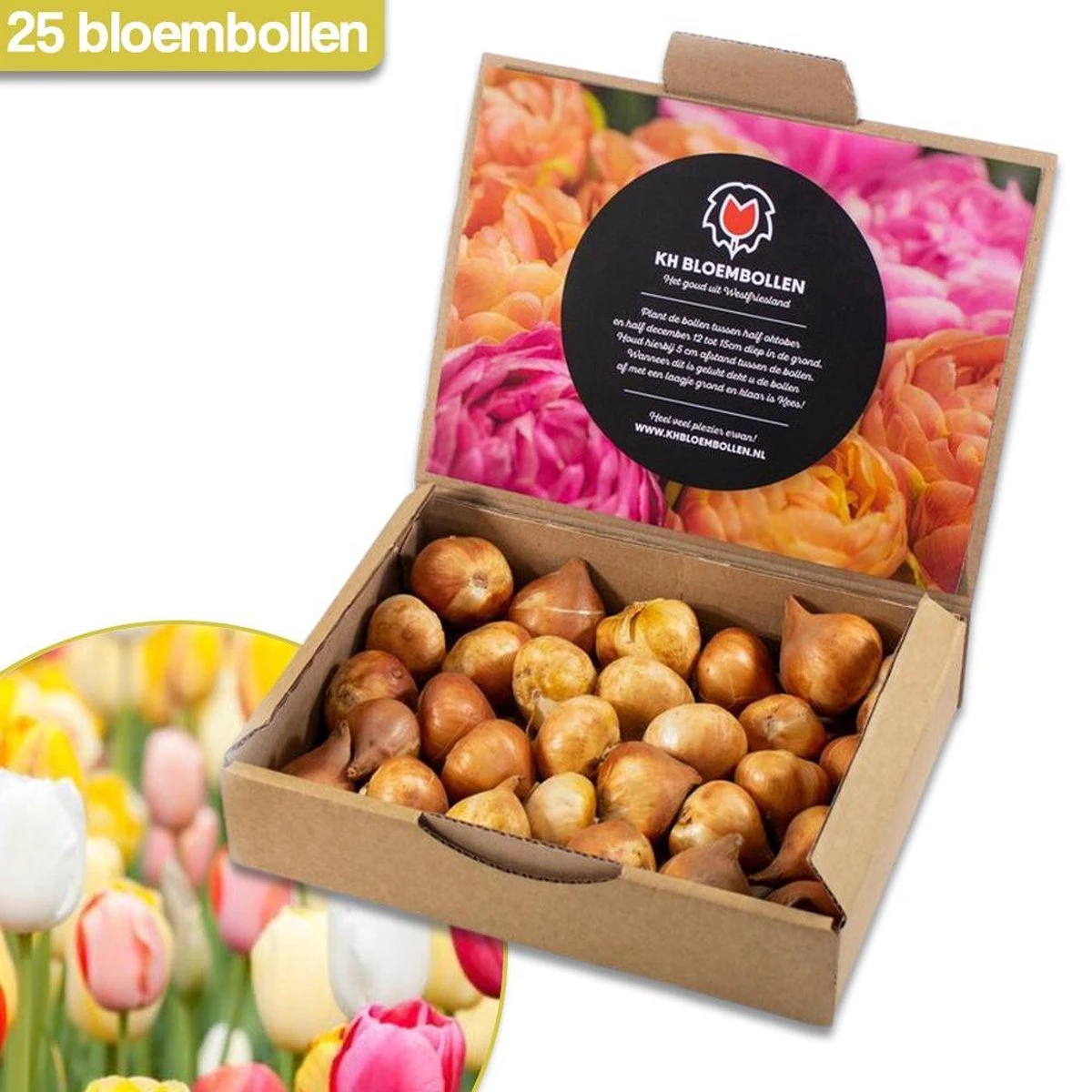 Merkloos Verschillende Kleuren Tulpenbollen Mix Met 30 Tulpen Bollen - Bloembollen Mix - Tuin - Tuindecoratie - Bloemen - Balkon - Afbeelding 2