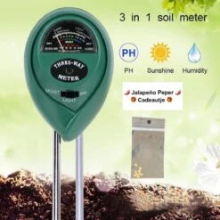 Merkloos Vochtmeter Planten Bodemvochtigheid 3-in-1 Plantenverzorging - Vochtmeter, Lichtmeter En PH Meter Voor Grond - Geen Batterij Nodig