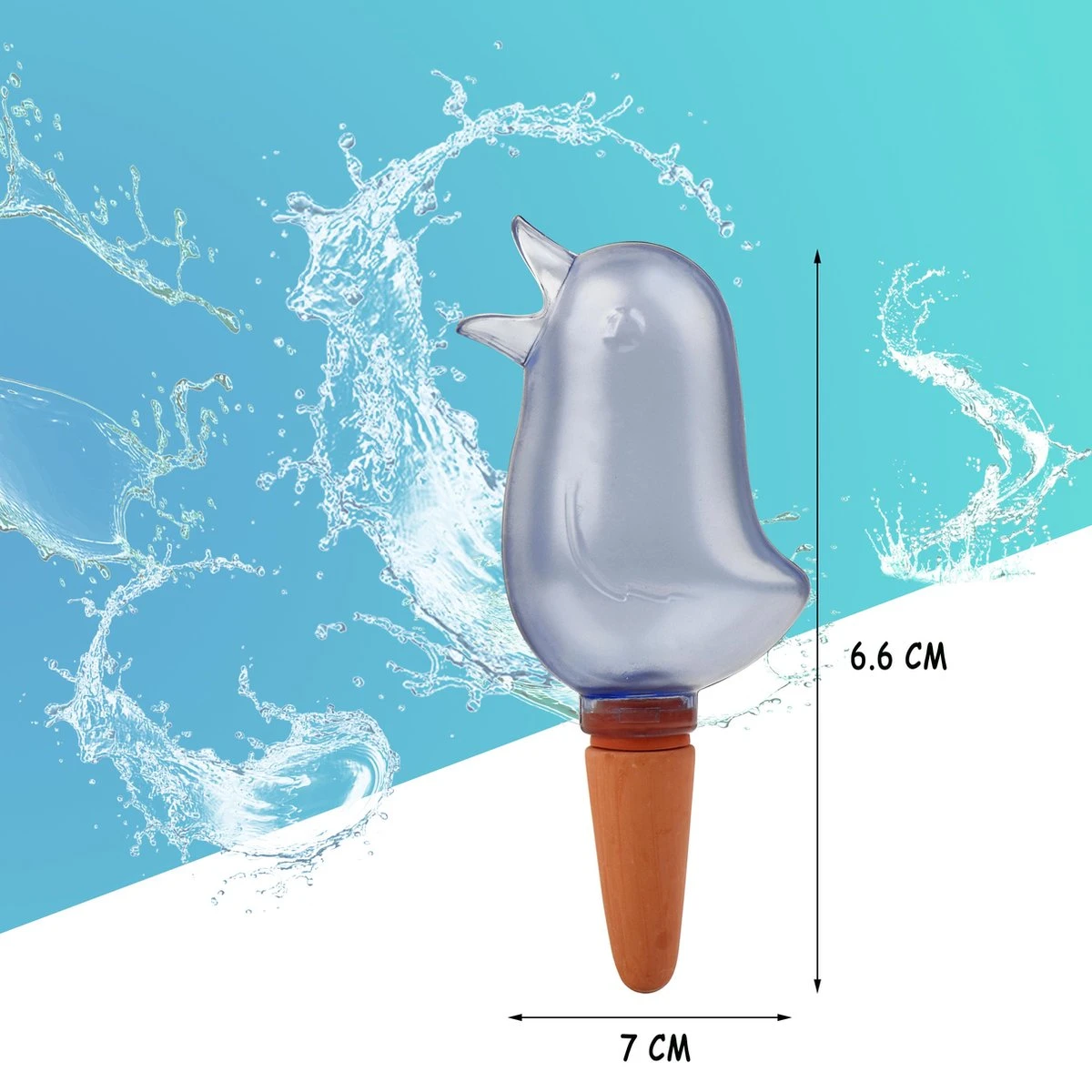 Waterdruppelaar Voor Planten 2 Stuks - Waterbol Kamerplanten - Automatisch Watergeefsysteem - Vogel - Blauw - Afbeelding 4