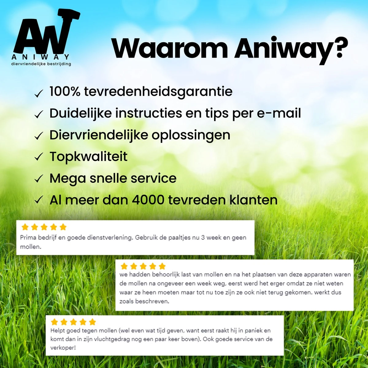 Aniway®- Mollenverjager - 2 Of 4 Stuks - Mollenbestrijding - Op Zonne-energie - Diervriendelijk - Waterdicht - Strakke Tuin/gazon/perceel - Afbeelding 8