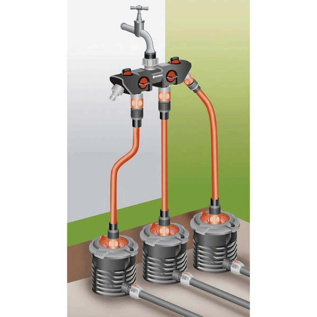 GARDENA - Waterverdeler - Slangkoppeling - 4 Uitgangen - Afbeelding 6