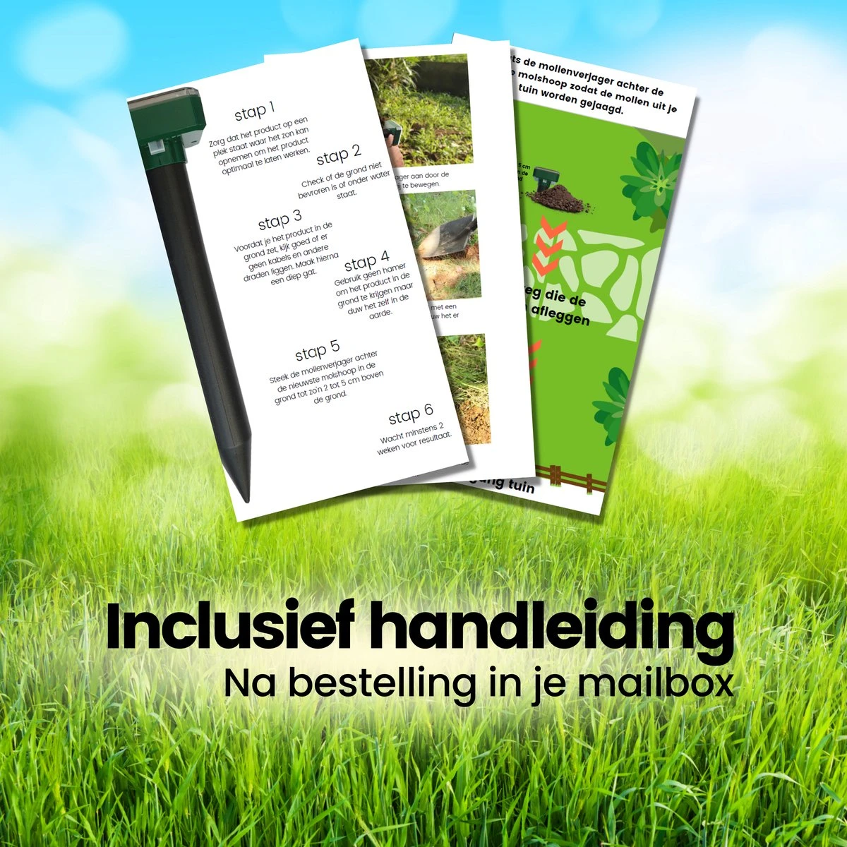 Aniway®- Mollenverjager - 2 Of 4 Stuks - Mollenbestrijding - Op Zonne-energie - Diervriendelijk - Waterdicht - Strakke Tuin/gazon/perceel - Afbeelding 9
