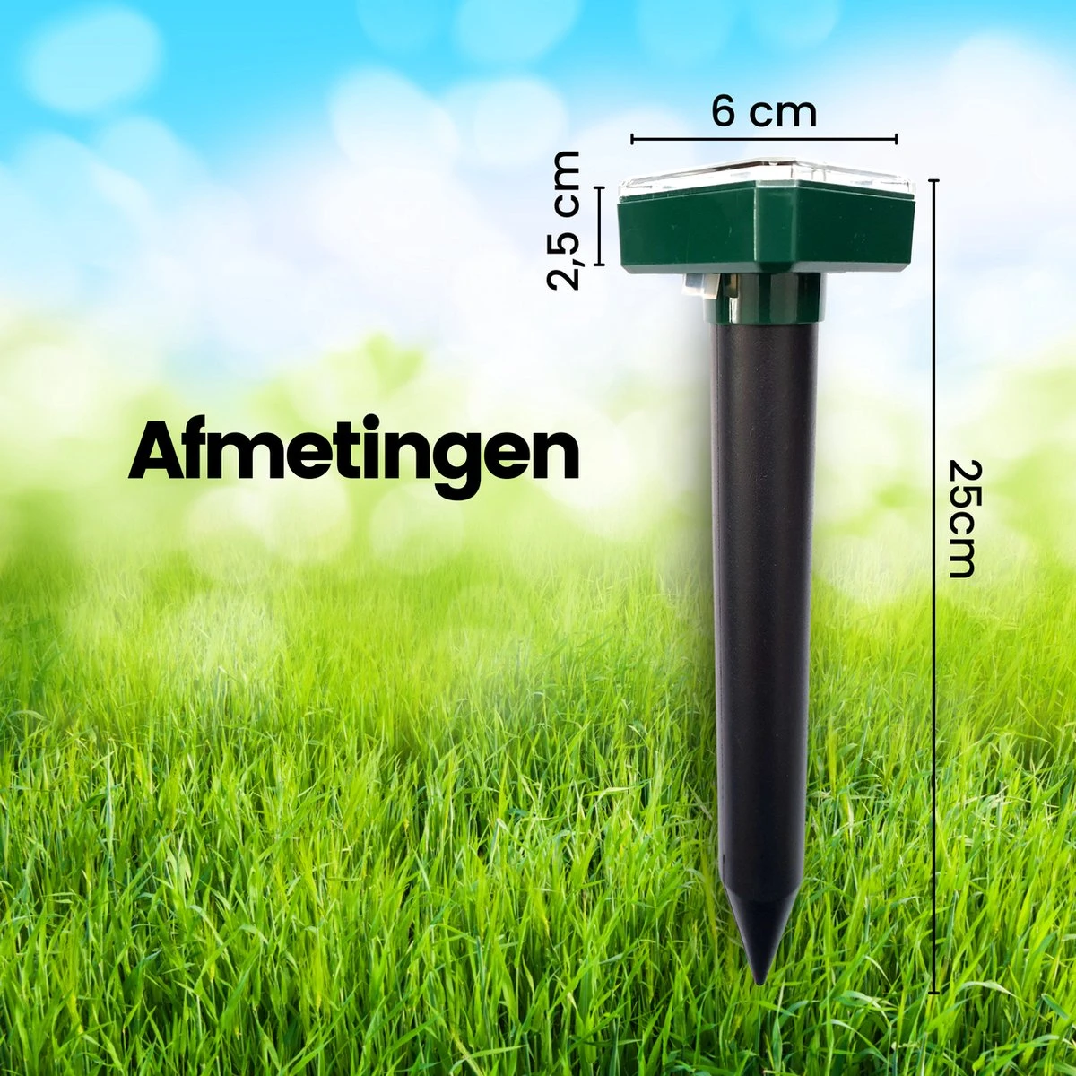 Aniway®- Mollenverjager - 2 Of 4 Stuks - Mollenbestrijding - Op Zonne-energie - Diervriendelijk - Waterdicht - Strakke Tuin/gazon/perceel - Afbeelding 12
