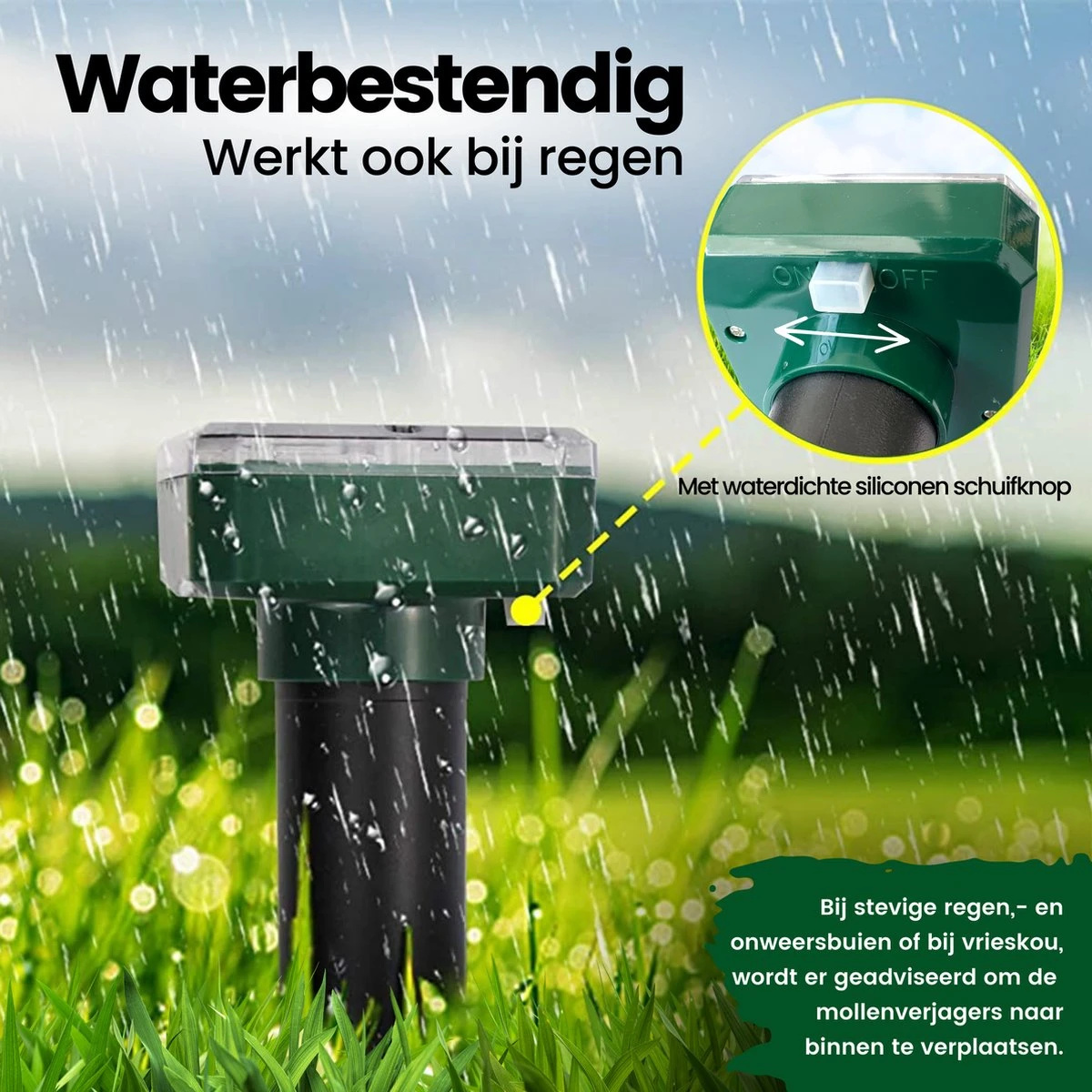Aniway®- Mollenverjager - 2 Of 4 Stuks - Mollenbestrijding - Op Zonne-energie - Diervriendelijk - Waterdicht - Strakke Tuin/gazon/perceel - Afbeelding 13