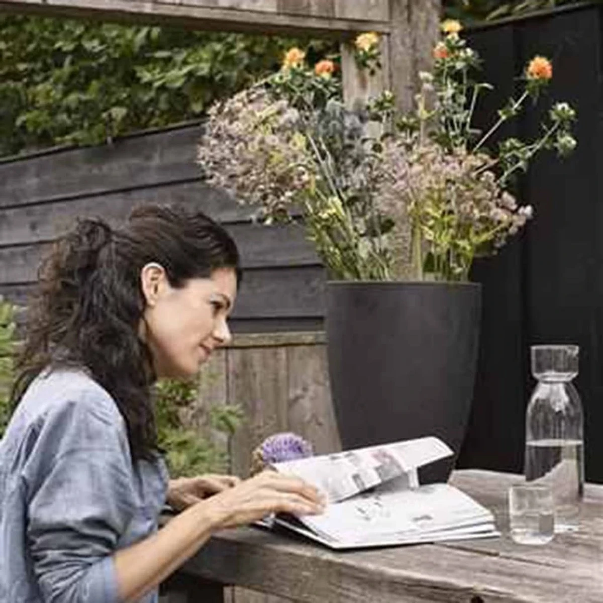 Capi Europe - Vaas Elegant Laag Smooth NL - 26x36 - Zwart - Voor Binnen En Buiten - KBL781 - Afbeelding 4