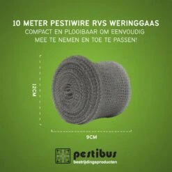 PestiWire - RVS Wering Gaas - Muizengaas - 5 Meter Lang 9 Cm Breed - Tegen Muizen - Tegen Ratten - Tegen Ongedierte