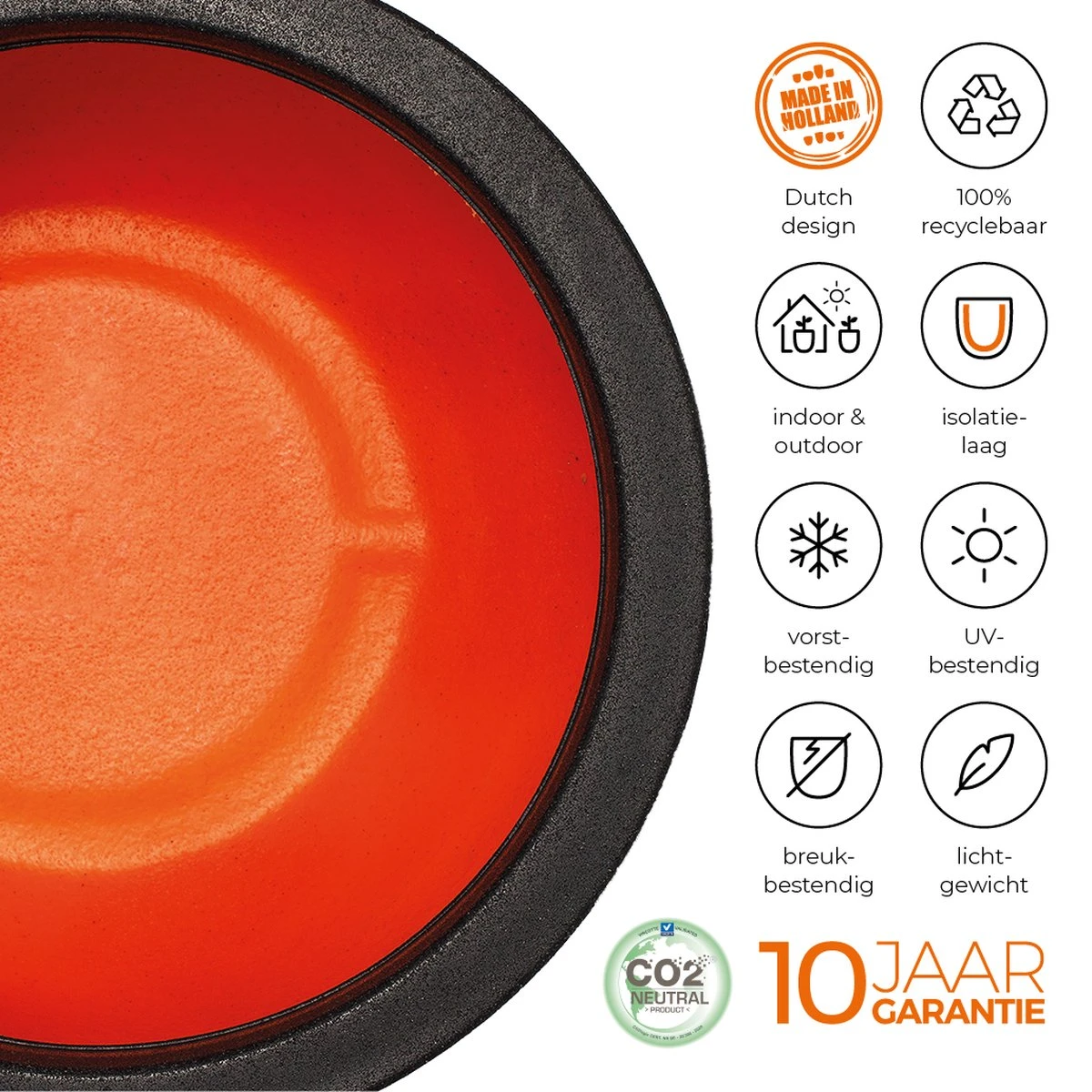 Capi Europe - Vaas Elegant Deluxe Rib NL - 45x72 - Zwart - Voor Binnen En Buiten - KBLR1138 - Afbeelding 5