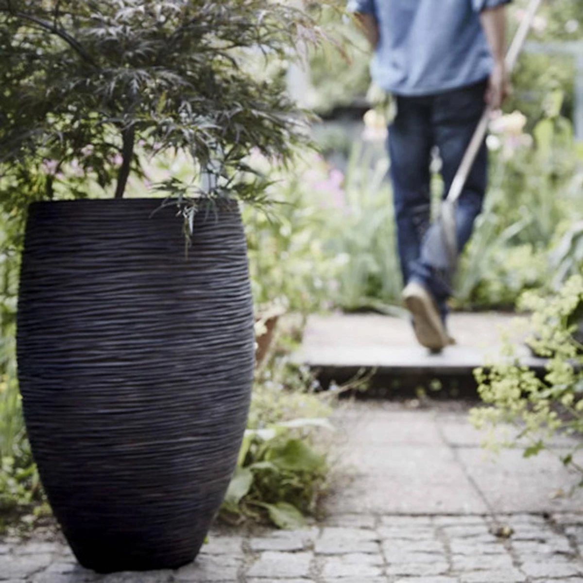 Capi Europe - Vaas Elegant Deluxe Rib NL - 45x72 - Zwart - Voor Binnen En Buiten - KBLR1138 - Afbeelding 10