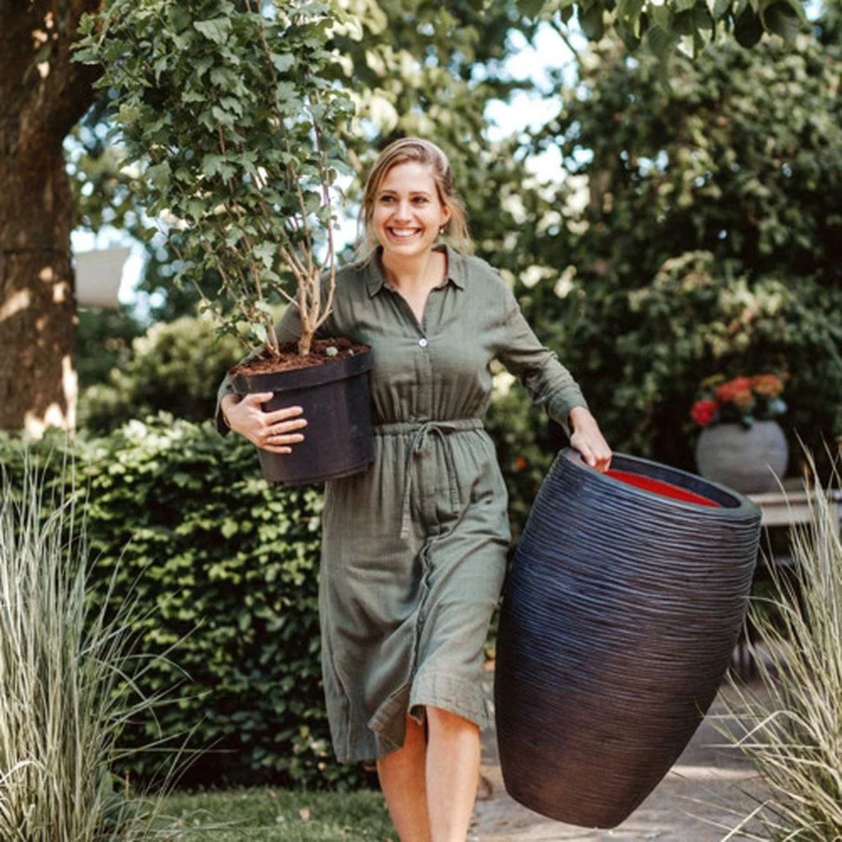 Capi Europe - Vaas Elegant Deluxe Rib NL - 45x72 - Zwart - Voor Binnen En Buiten - KBLR1138 - Afbeelding 13