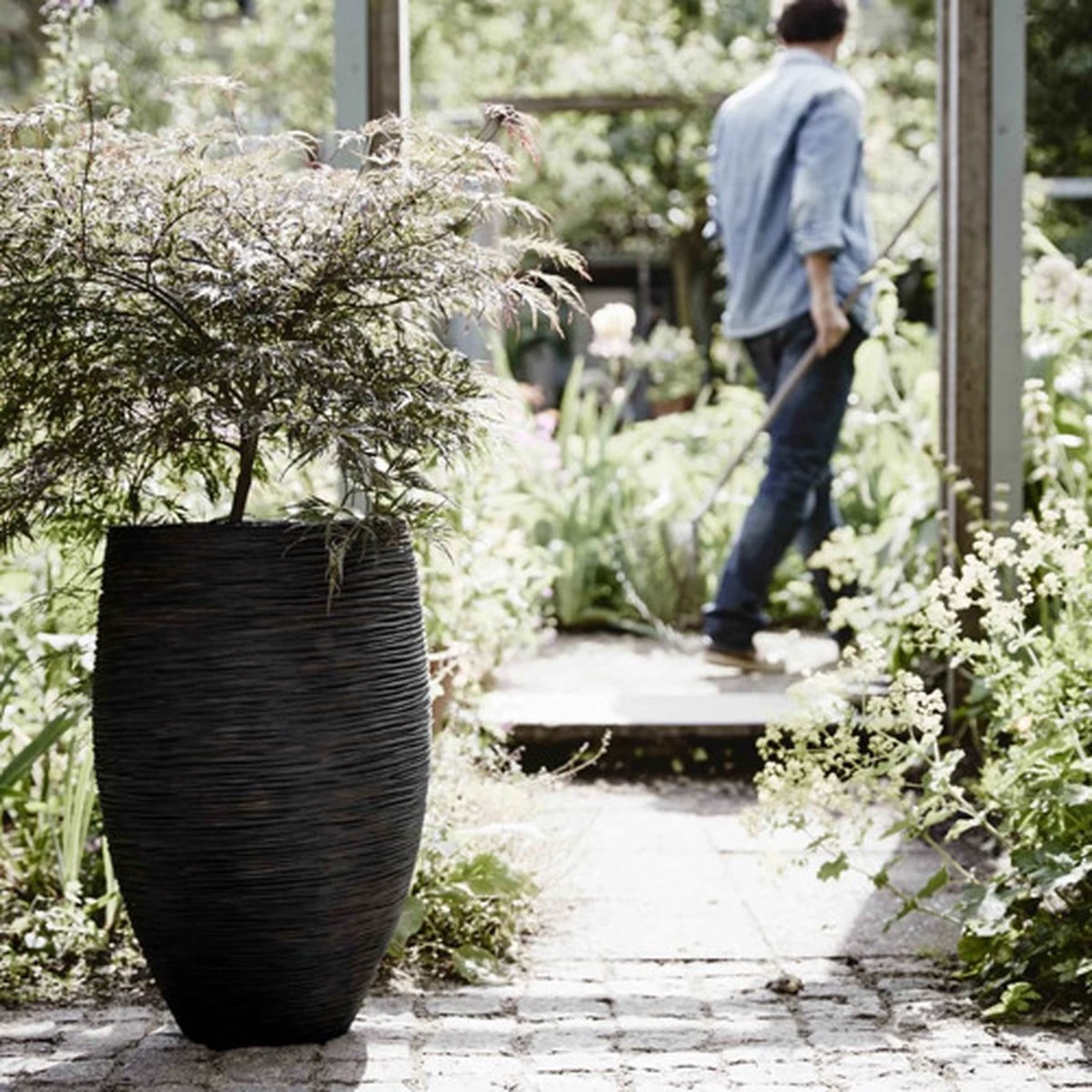 Capi Europe - Vaas Elegant Deluxe Rib NL - 45x72 - Zwart - Voor Binnen En Buiten - KBLR1138 - Afbeelding 14