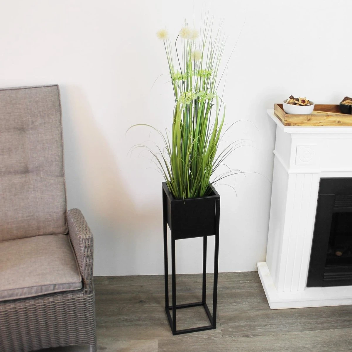 Bloempot - Metaal - Bloemen - Plantenpot - Voor Binnen - Zwart - 70 Cm - Afbeelding 6