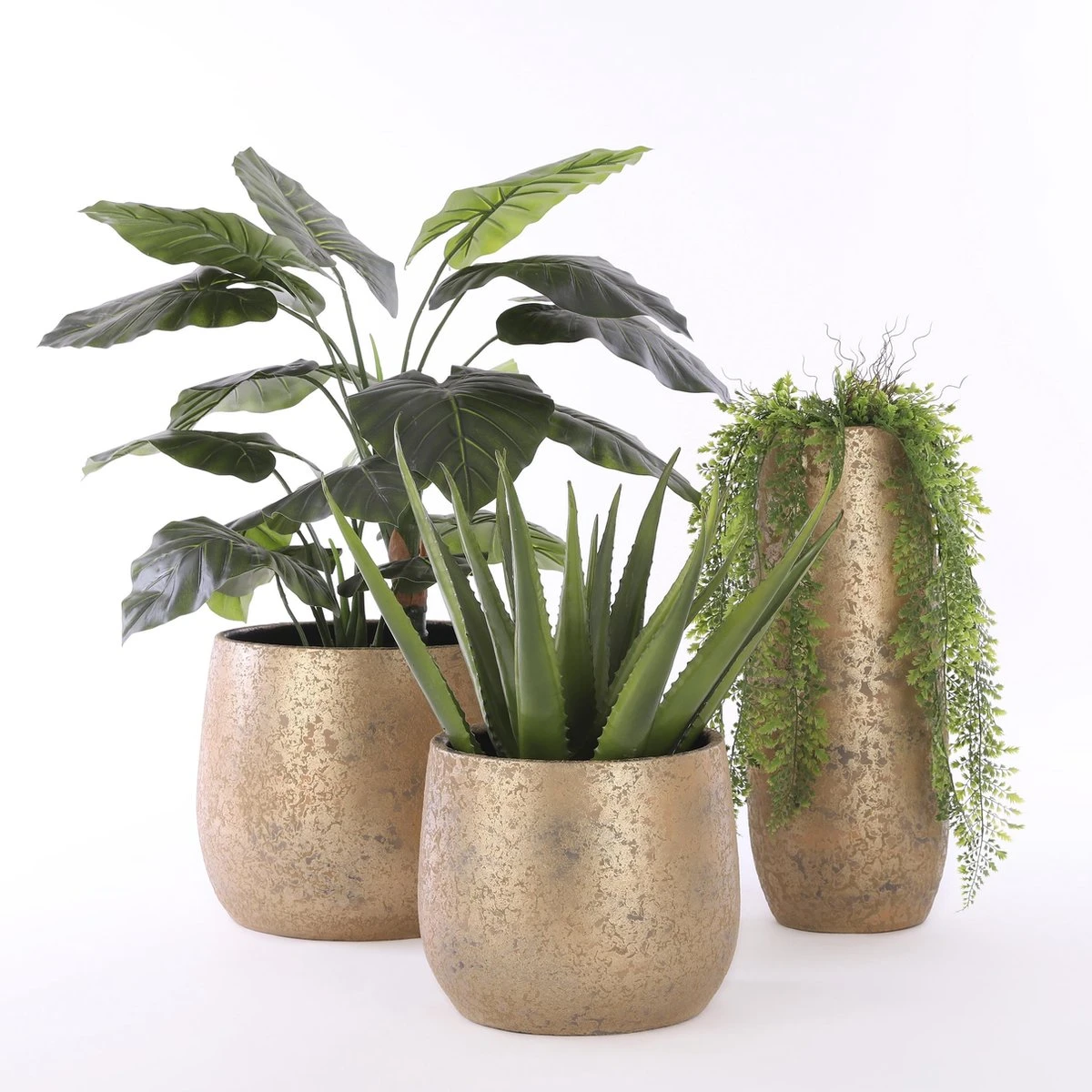 Mica Decorations Clemente Bloempot - H25,5 X Ø32 Cm - Terracotta - Goud - Afbeelding 7