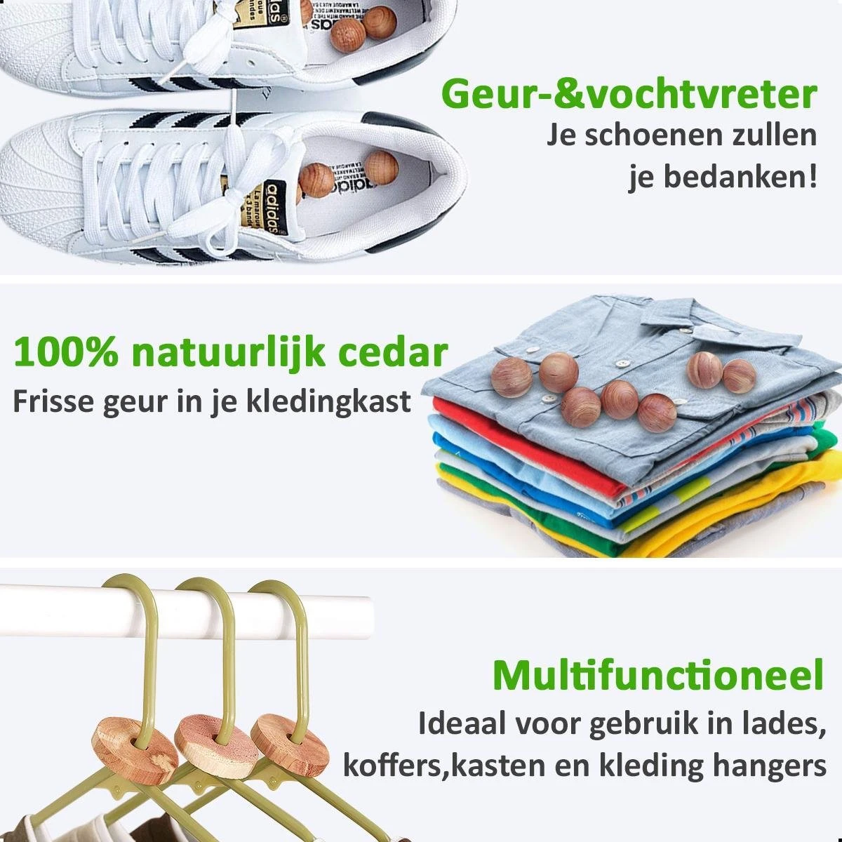 AWEMOZ Mottenballen 40 Stuks + 10 Stuks Schuurpapier - Cederhout Tegen Motten - Motten Bestrijden - Mottenval - Afbeelding 4