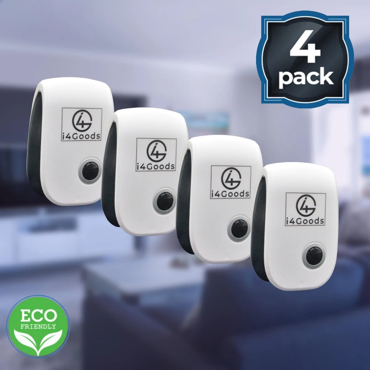4-Pack I4Goods Ultrasone Ongedierte Verjager - Pest Reject - Muizenverjager - Vliegenverjager - Muggenstekker - Geen Chemicaliën Of Gif - Ook Voor Geaarde Stopcontacten - Afbeelding 5