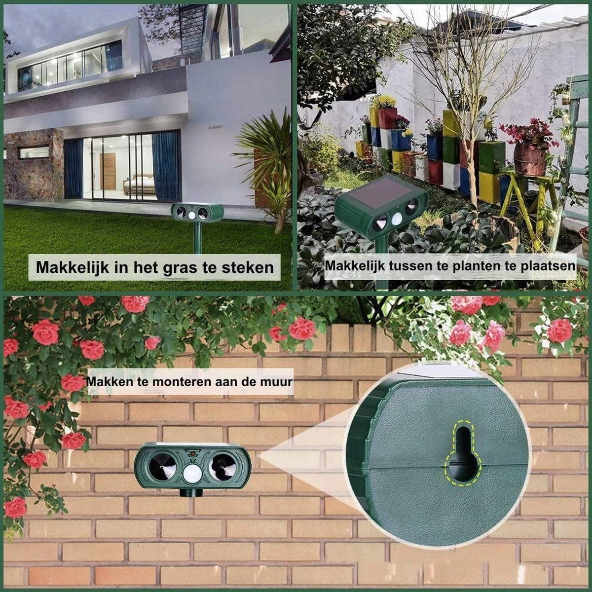 Merkloos Kattenverjager Op Zonneenergie - Kattenschrik - Ultrasone - Marterverjager - Dierenverjager - Groot Bereik - Katten Afweermiddel - Ongedierte Verjager - Afbeelding 4