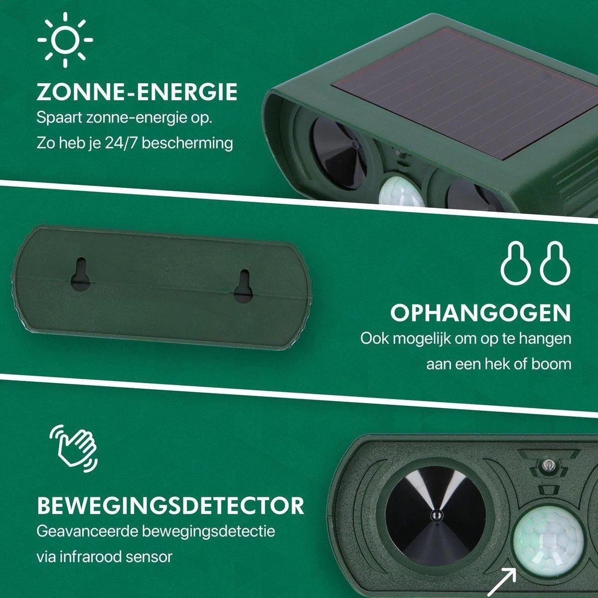 Merkloos Kattenverjager Op Zonneenergie - Kattenschrik - Ultrasone - Marterverjager - Dierenverjager - Groot Bereik - Katten Afweermiddel - Ongedierte Verjager - Afbeelding 6