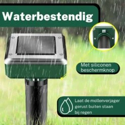 Merkloos Mollenbestrijding 4 Stuks - Mollenverjager Op Zonne Energie - Muizen En Mollenval - Diervriendelijk En Waterdicht