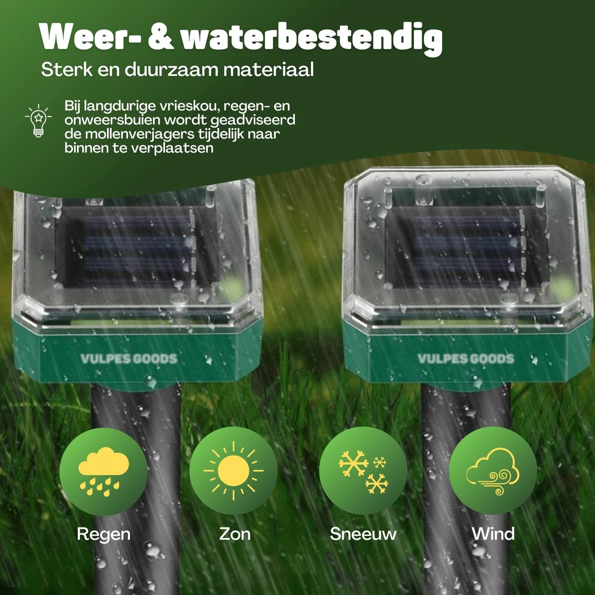 Vulpes Verjager® Mollenverjager - 4 Stuks - Muizenverjager - Mollenbestrijding - Werkt Op Zonne-energie - Waterdicht - Diervriendelijk - Strakke Tuin, Gazon Of Perceel! - Afbeelding 8