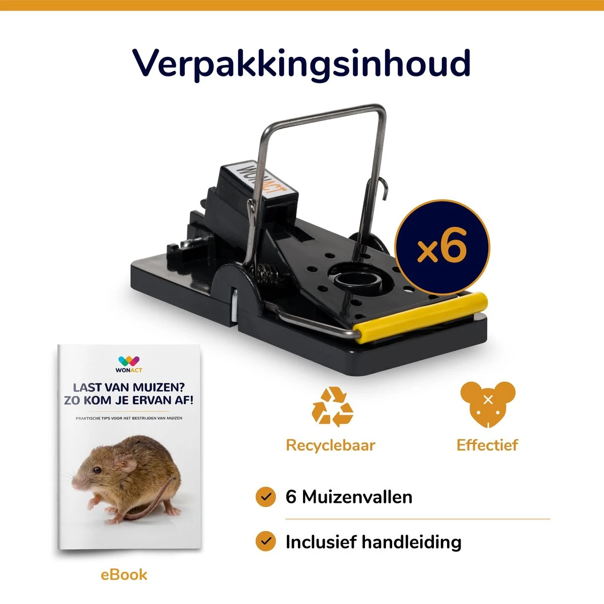 Wonact Muizenval - Muizenklem - 6 Stuks - Mouse Trap - Extra Sterk - 100% Pakkans – Voor Binnen En Buiten - Inclusief E-boek - Afbeelding 7